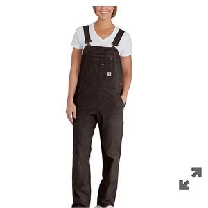 XS / Short Carhart WOMEN'S RUGGED FLEX® LOOSE FIT CANVAS BIB OVERALL